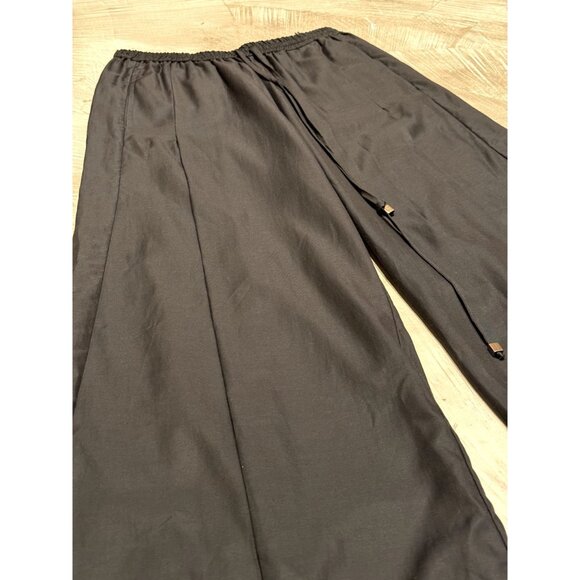 ROQUE WOMEN'S WIDE LEG LIGHTWEIGHT PANT / 4 / BLACK / ITALIAN / SUPER STYLISH / - Picture 5 of 9